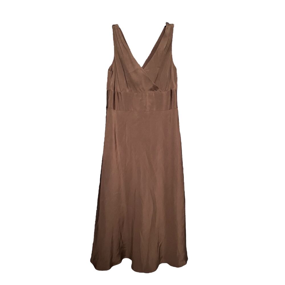 J. CREW Vintage 100% Silk Brown Dress